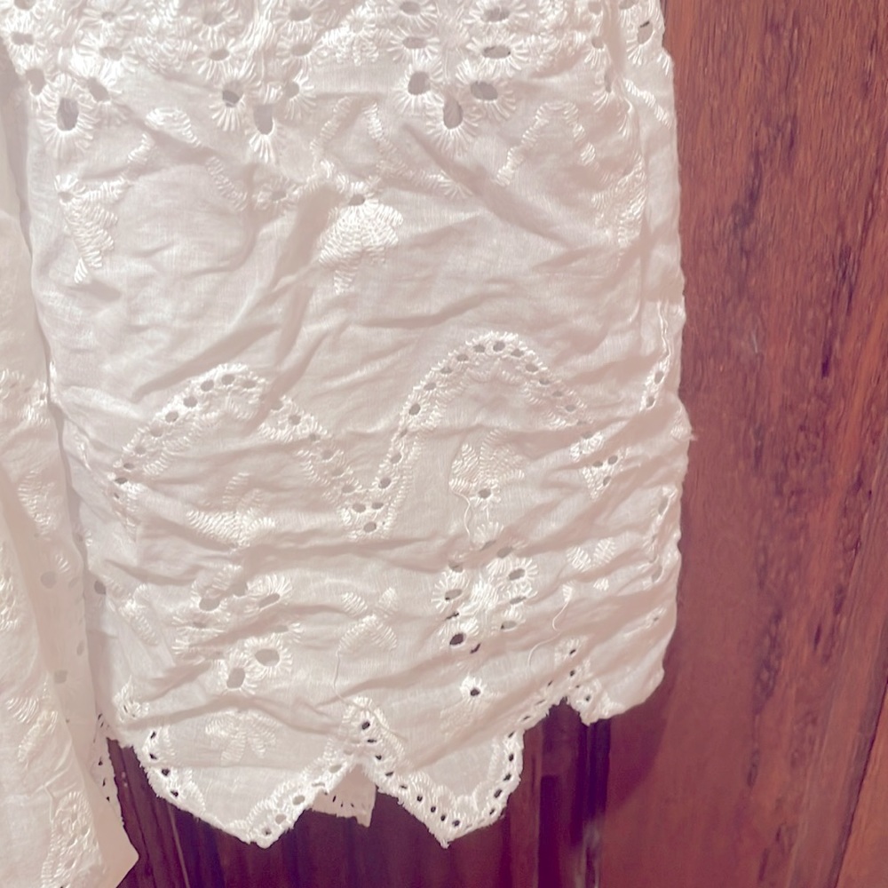 Prairie Tiered Lace Eyelet Maxi Dress Size XS ๐ค๐ง๐ค๐ - Picture 4 of 7